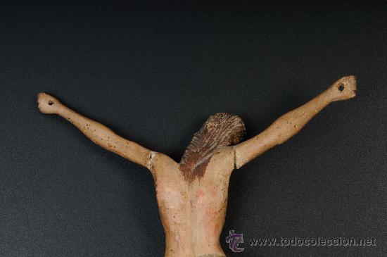 Arte: Cristo en madera tallada con restos de policromía, finales S.XVIII - Foto 6 - 28980333